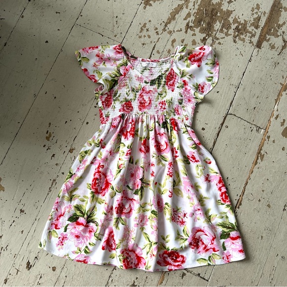 Jolie & Joy Floral Print Flutter Sleeves Party Dress - Picture 4 of 14